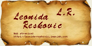 Leonida Resković vizit kartica
